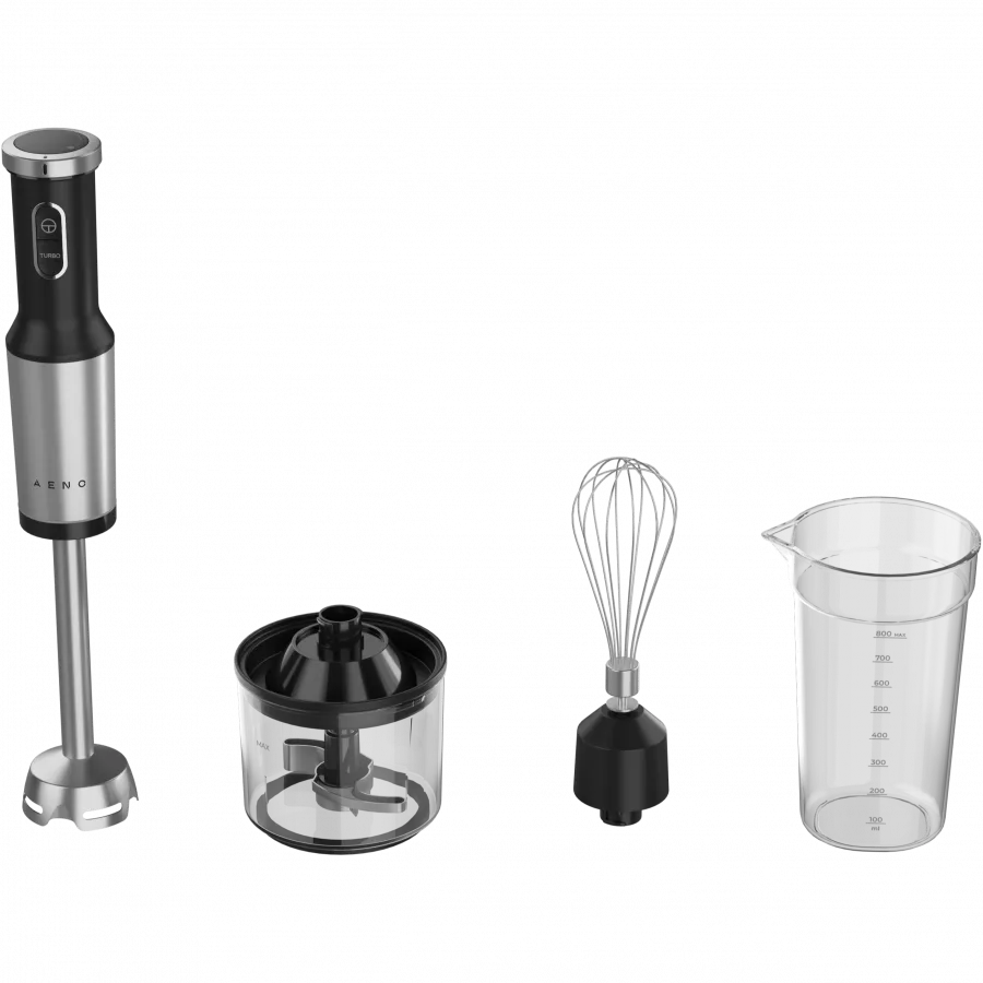 Hand Blender, 1200W in CB, Black, Tiger Teeth Cutter, Whisk, Food Processor, Cup Slika 2
