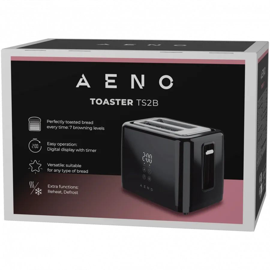Electric Toaster, black, 220-240V, 50-60Hz, 780-930W, 2 slots, 3 modes, 7 browning levels Slika 7