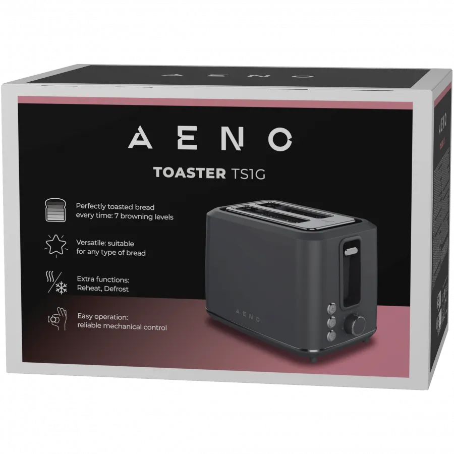 Electric Toaster, Grey, 220-240V, 50-60Hz, 920-1080W, 2 slots, 3 modes, 7 browning levels Slika 7