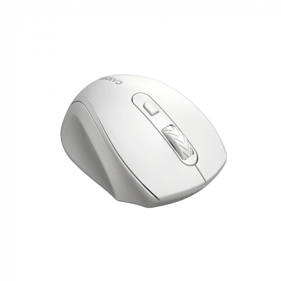 Canyon 6 buttons wireless 2.4Ghz mouse, MX8650A Sensor, DPI up to 1600,Injection case, 3 M life times left and right switches, 2xAAA battery, ABS material, Size: 105x71x40mm, Weight: 59g, white Slika 2