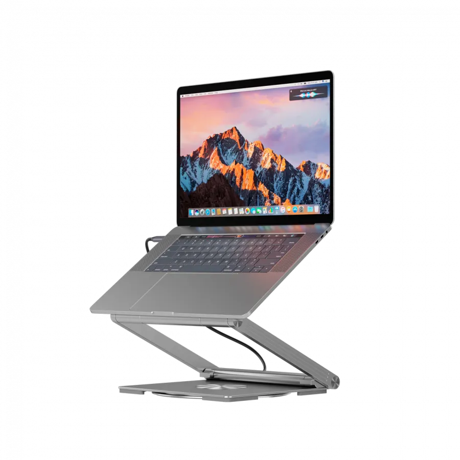 Canyon Laptop stands with hub, TYPE C F to HDMI2.0+2USB3.0+USBC3.0+RJ45+PD, TYEP C TO C cable 1m white with Emarker: HUSB332A, Material: Aluminum case+ABS+PS, Size: 245x240x27.2+/-0.3mm, Weight:1304g Slika 4