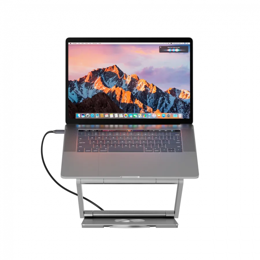 Canyon Laptop stands with hub, TYPE C F to HDMI2.0+2USB3.0+USBC3.0+RJ45+PD, TYEP C TO C cable 1m white with Emarker: HUSB332A, Material: Aluminum case+ABS+PS, Size: 245x240x27.2+/-0.3mm, Weight:1304g Slika 6