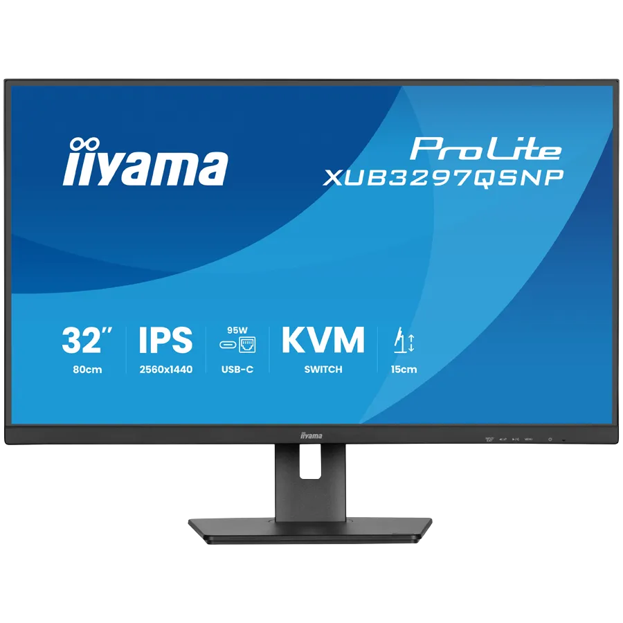 32" IPS panel, 2560x1440, 350 cd/m2, USB-C Dock (LAN/95W PD/DP-OUT, KVM), USB 3x3.2+1xC, 1ms MPRT, 15cm height adj stand, HDMI, DisplayPort, Speakers Slika 1