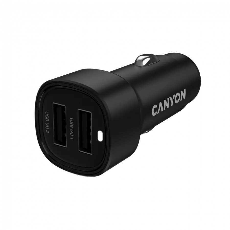CANYON car charger OnDrive 24 24W 2xUSB-A Black Slika 1