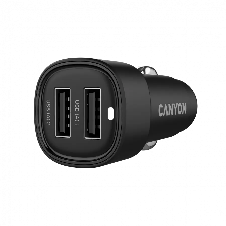 CANYON car charger OnDrive 24 24W 2xUSB-A Black Slika 2