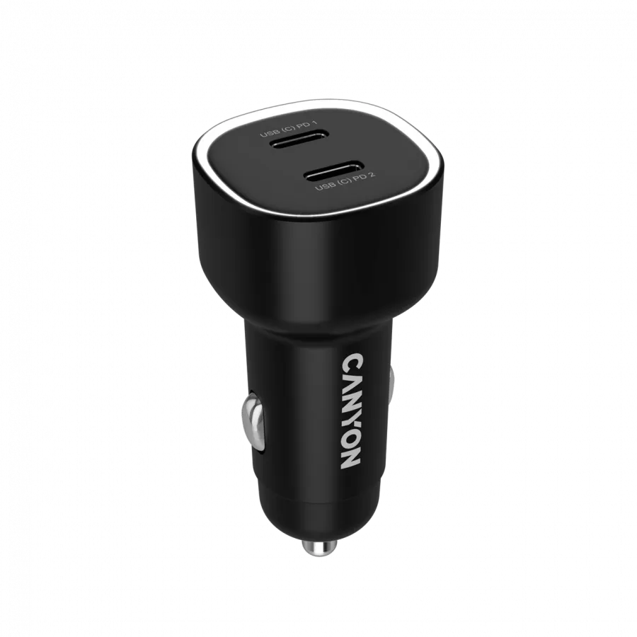 CANYON car charger OnDrive 60 PD 60W 2xUSB-C Black Slika 3