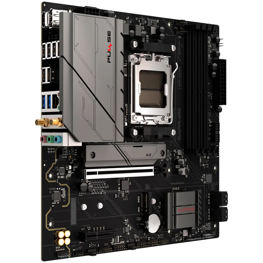 SAPPHIRE AMD B850M AM5 PULSE Ryzen R9/R7/R5, 4x DDR5 7600MHz, PCIE 5, 1x M.2 Gen5, 1x M.2 Gen4, LAN 2.5 Gbps, WIFI6, USB, MATX Slika 2