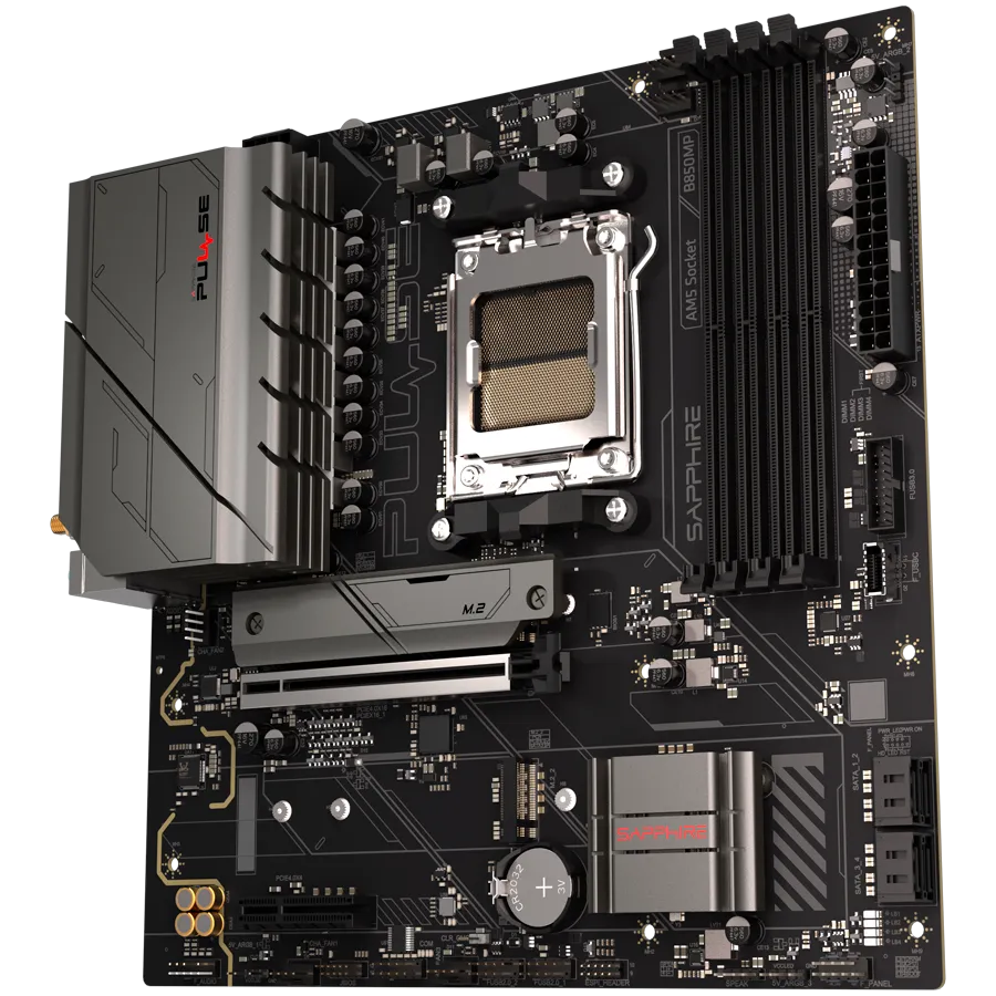 SAPPHIRE AMD B850M AM5 PULSE Ryzen R9/R7/R5, 4x DDR5 7600MHz, PCIE 5, 1x M.2 Gen5, 1x M.2 Gen4, LAN 2.5 Gbps, WIFI6, USB, MATX Slika 3
