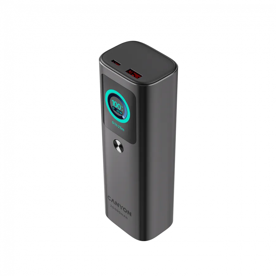 CANYON Built-in cable power bank OnPower 265 20000mAh 165W Aluminium Dark grey Slika 2
