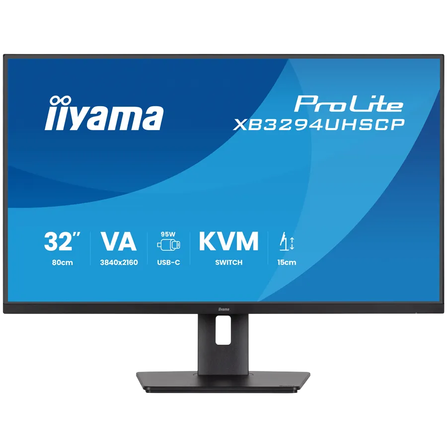 Iiyama PROLITE XB3294UHSCP-B1 LED monitor 31.5 3840 x 2160 4K 60 Hz VA 400 cd 3000 2 ms HDMI DP USB-C SPEAKERS BLACK Slika 1