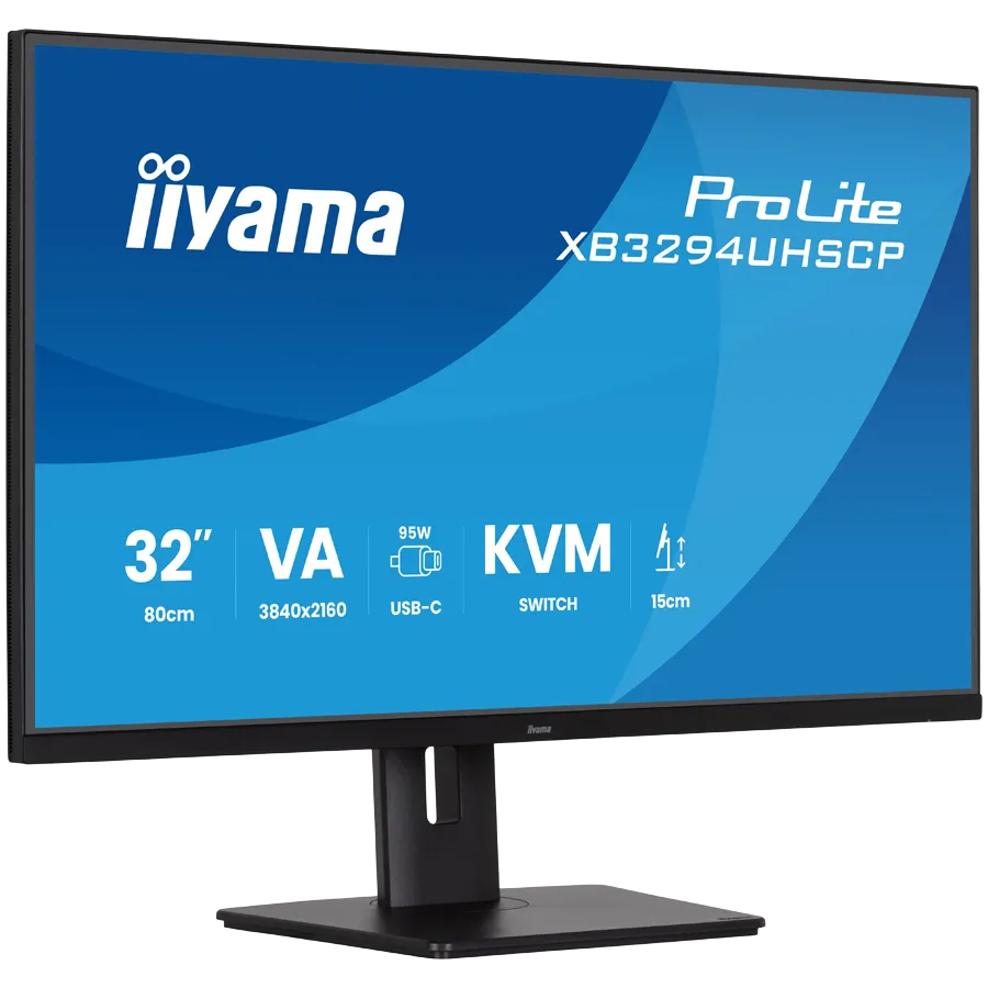 Iiyama PROLITE XB3294UHSCP-B1 LED monitor 31.5 3840 x 2160 4K 60 Hz VA 400 cd 3000 2 ms HDMI DP USB-C SPEAKERS BLACK Slika 2