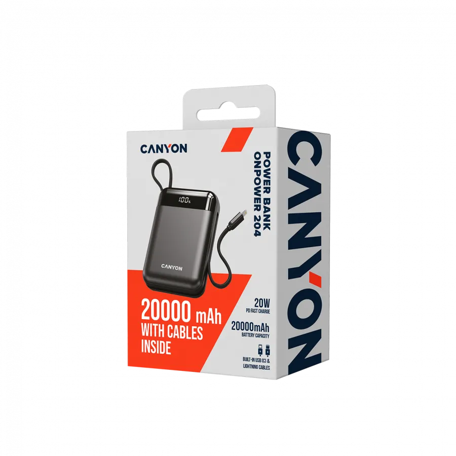 CANYON power bank OnPower 204 20000mah Black Slika 5
