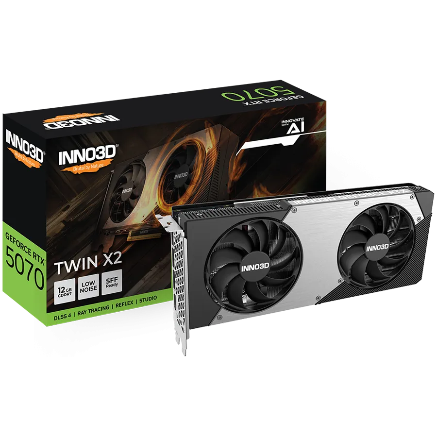 INNO3D GeForce RTX 5070 Twin X2 12GB GDDR7 192bit, 1x HDMI, 3x DP Slika 1