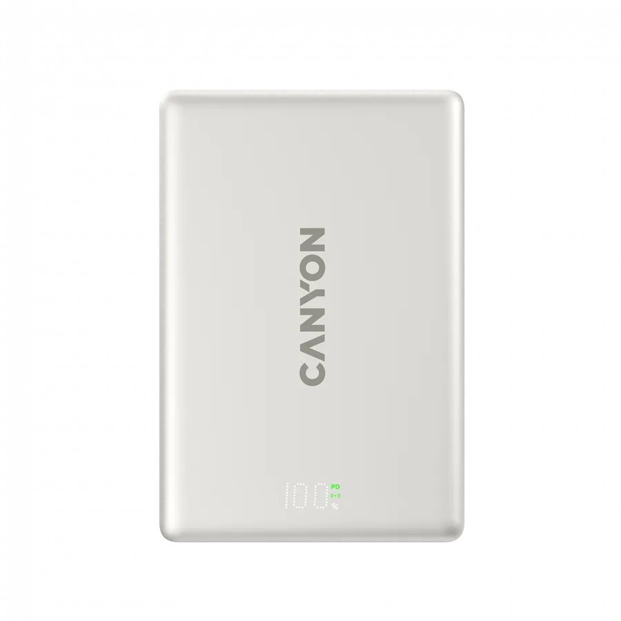 CANYON magnetic power bank OnPower 511 PD20W 10000mAh Aluminium Star Grey Slika 3