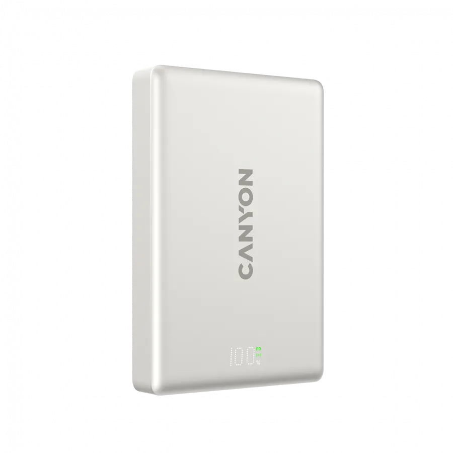 CANYON magnetic power bank OnPower 511 PD20W 10000mAh Aluminium Star Grey Slika 1