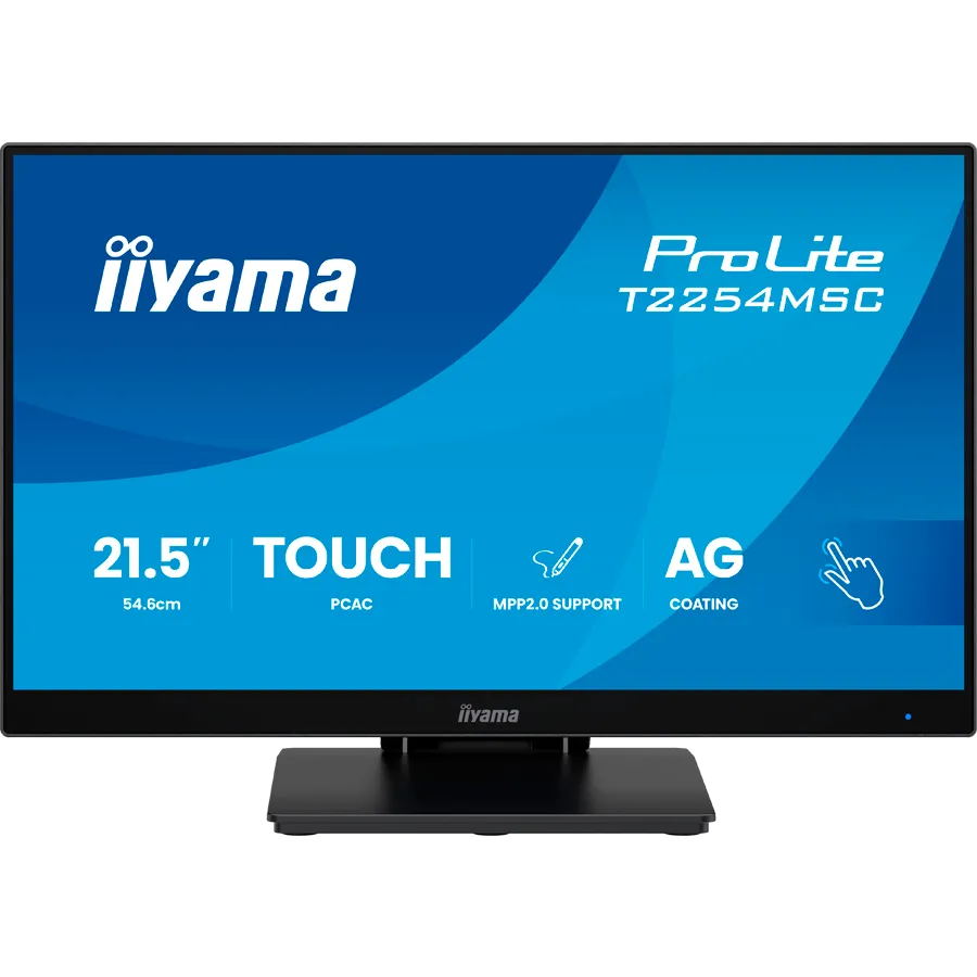 Iiyama ProLite T2254MSC-B2AG - LED monitor 22 inch 21.5 inch viewable touchscreen 1920 x 1080 Full HD 1080p 100 Hz IPS 300 cd m2 1300 1 4 ms HDMI DisplayPort speakers matte black T2254MSC-B2AG Slika 1