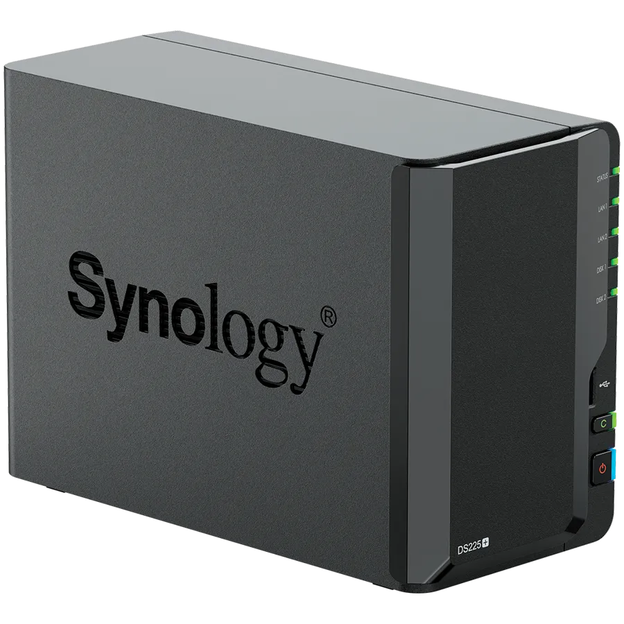 Synology DS225+, Tower, 2-bays 3.5'' SATA HDD/SSD, CPU Inte Celeron J4125 4-core (4-thread) 2.0 GHz, burst up to 2.7 GHz, 2 GB DDR4 non-ECC (expandable up to 6 GB), 1xRJ-45 1GbE LAN, 1xRJ-45 2.5 GbE LAN, 2xUSB 3.2 Gen 1, 1.3 kg, 3yr warranty Slika 5