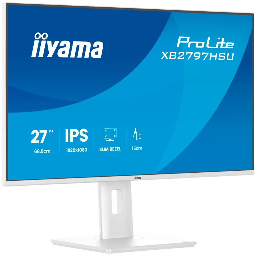 IIYAMA Prolite XB2797HSU-W1 Business Monitor - 68.6 cm (27"), FULL HD (1920x1080), IPS LED, 120Hz, 350 cd/m², matte / white Slika 3