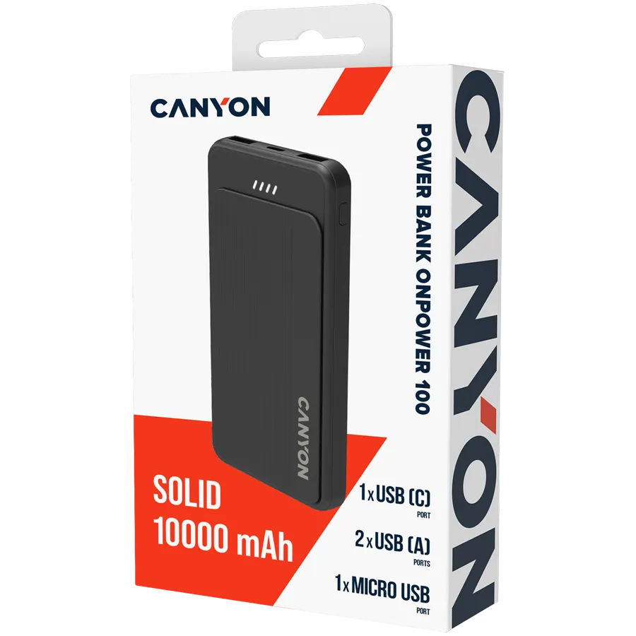 CANYON power bank OnPower 100 10000mAh Black Slika 5