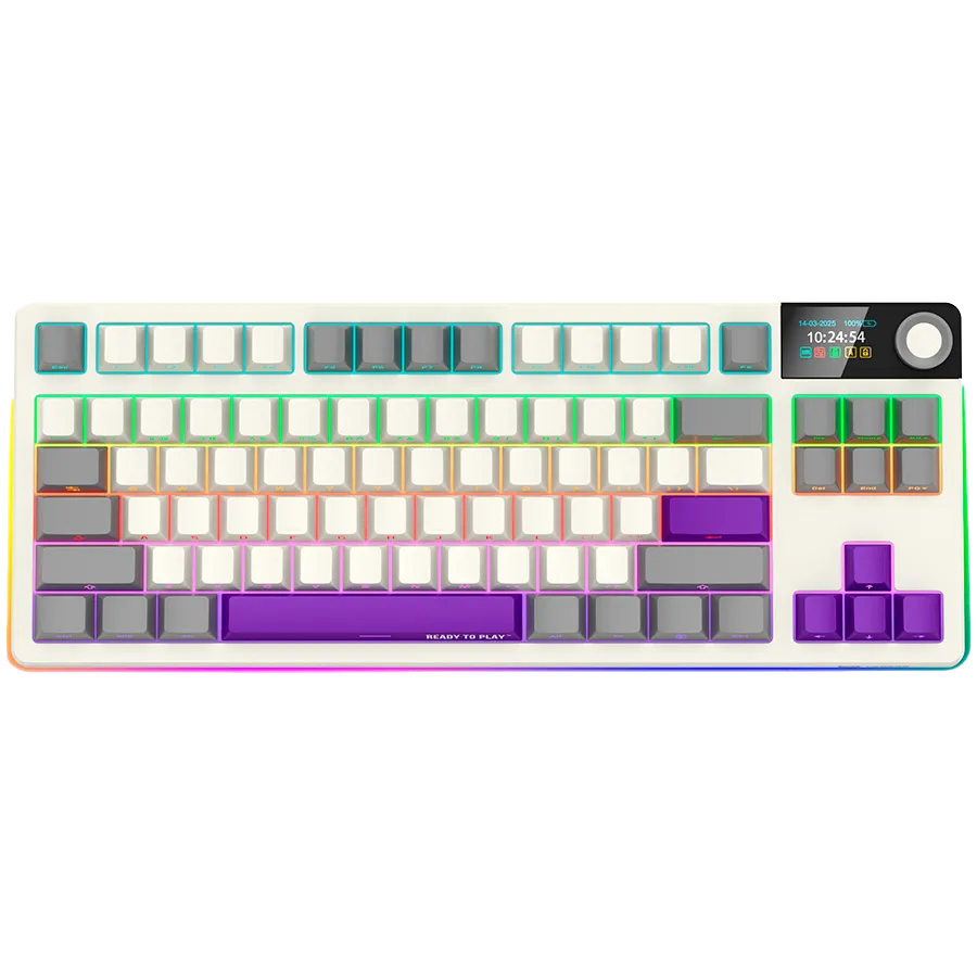 LORGAR KBP70TKLW, Wireless TKL Mechanical Gaming Keyboard Pro, Beige, EN layout Slika 1