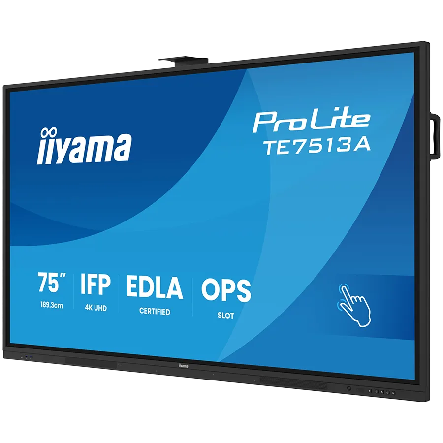 Iiyama Prolite TE7513A-B2AG 75''UHD VA 3840x2160 400cd 1200:1 8ms Android 1, 8/128GB, 40-Points, VGA, HDMI 2x HDMI-out 2x USB-C, Audio mini-jack and Optical Out (S/PDIF), USB Touch Interface,  Landscape mode, Media Play USB Ports, AntiGlare Glass,LAN Slika 3