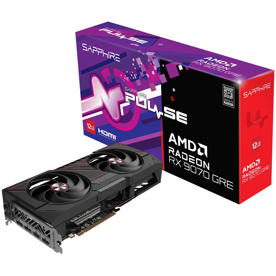 SAPPHIRE PULSE AMD RADEON RX 9070 GRE GAMING OC 12GB DUAL HDMI / DUAL DP Slika 1