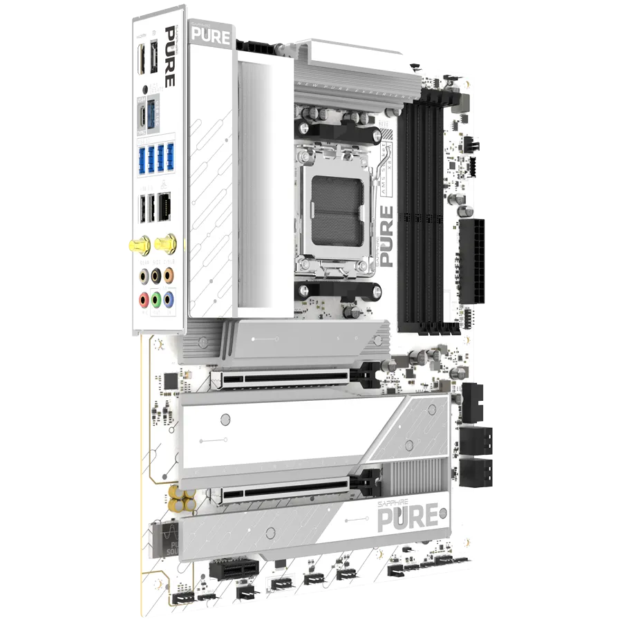 SAPPHIRE AMD X870E AM5 PURE Ryzen R9/R7, 4x DDR5 8400MHz, PCIE 5, 1x M.2 Gen5, 2x M.2 Gen4, LAN 5 Gbps, WIFI7, USB, ATX Slika 2