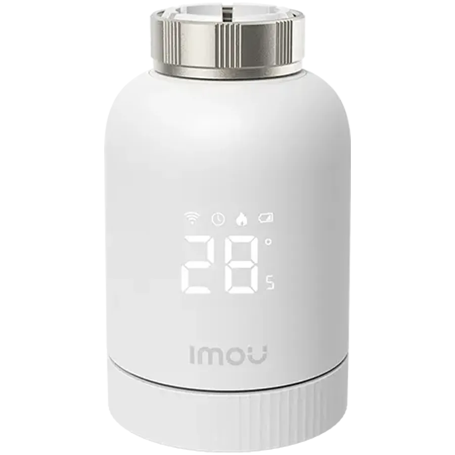 IMOU Smart Radiator Thermostat, temp. range 5 to 35 C, temp. setting accuracy 0.5 C, operation temp. range 0 to 55 C, shipping and storage temp. -10 to 60 C, communication mode Zigbee, wireless transmit 100 m, Imou App iOS/Android, 2 AA battery Slika 1