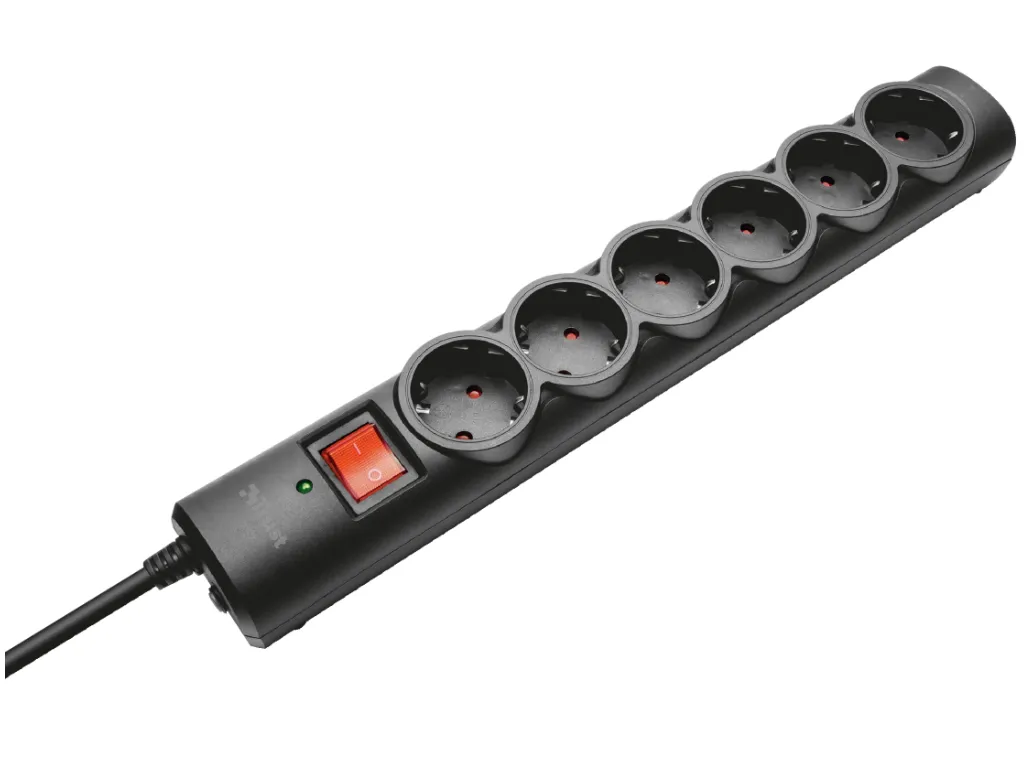 Trust Strujni kabel TRUST Surge Protector 6 mesta/1.8m/crna Slika 1