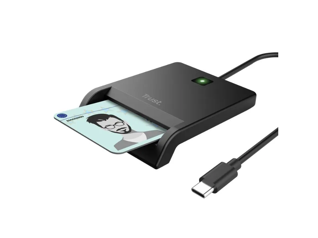Citac kartica TRUST PRIMO USB-C DNI smart card reader/crna Slika 1