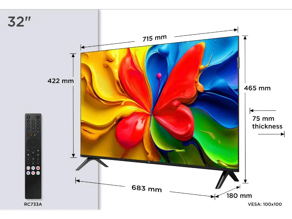 Televizor TCL 32S4K/QLED/32"/HD/60Hz/Google TV/crna Slika 6