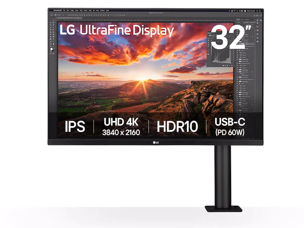 Monitor LG ERGO 32UN880K-B 31.5"/IPS/3840x2160/60Hz/5ms GtG/HDMIx2,DP,USB/pivot,visina/VESA/zvucnici Slika 1