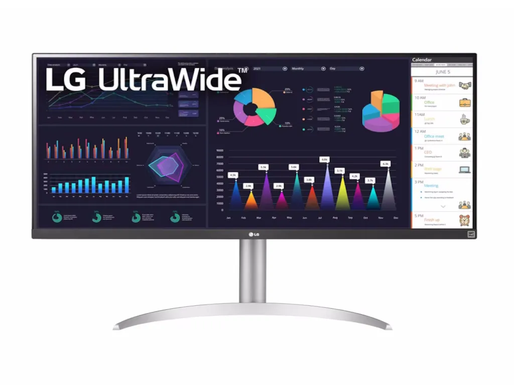 Monitor LG 34WQ650-W 34"/IPS,21:9/2560x1080/100Hz/5ms GtG/HDMI,DP,USB C/freesync/VESA/visina/srebrna Slika 4