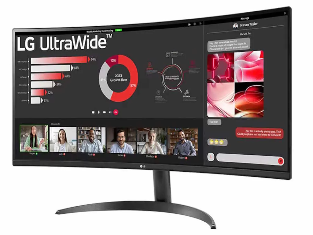 Monitor LG 34WR50QK-B.AEU 34"/VA,21:9,zakrivljen/3440x1440/100Hz/5ms GtG/HDMIx2,DP/crna Slika 3