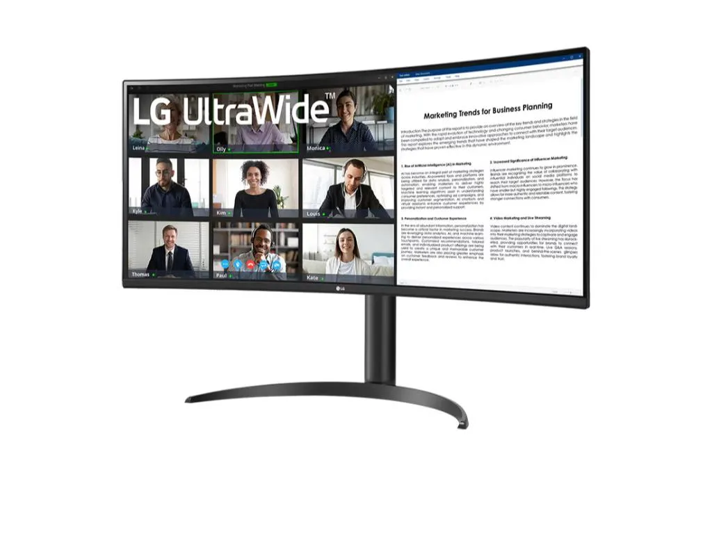Monitor LG 34WR55QK-B 34"/VA,zakrivljen,21:9/3440x1440/100Hz/5ms GtG/HDMIx2,DP,USB/visina/VESA/crna Slika 3