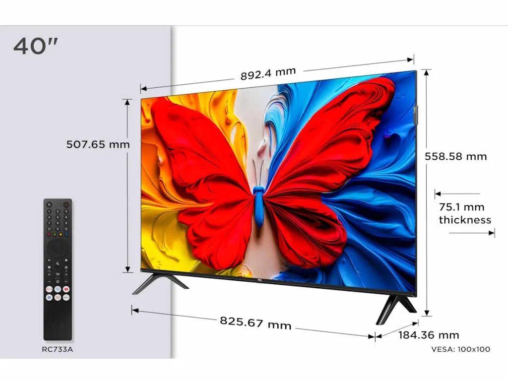 Televizor TCL 40S5K/QLED/40"/FullHD/60Hz/Android TV/crna Slika 3