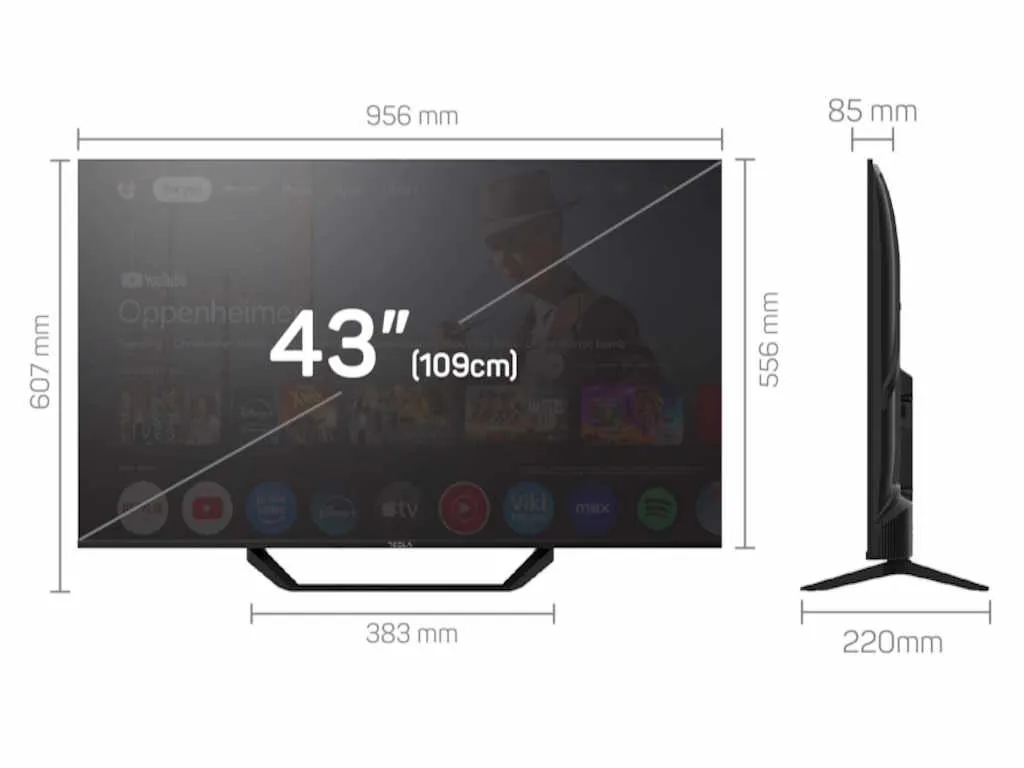 Tesla Televizor TESLA 43E655BUS/D-LED/43"/UHD/Smart/Google TV/crna Slika 2
