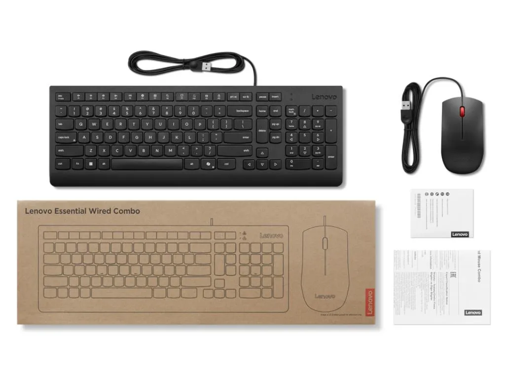 Tastatura+miš LENOVO Essential žicni set/SRB/Cirilica/crna Slika 3