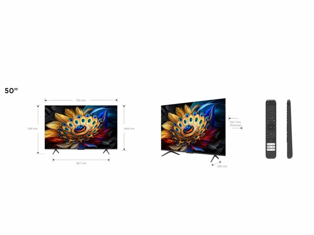 Televizor TCL 50C655/QLED/50"/4K HDR PRO/Google TV/crna Slika 10