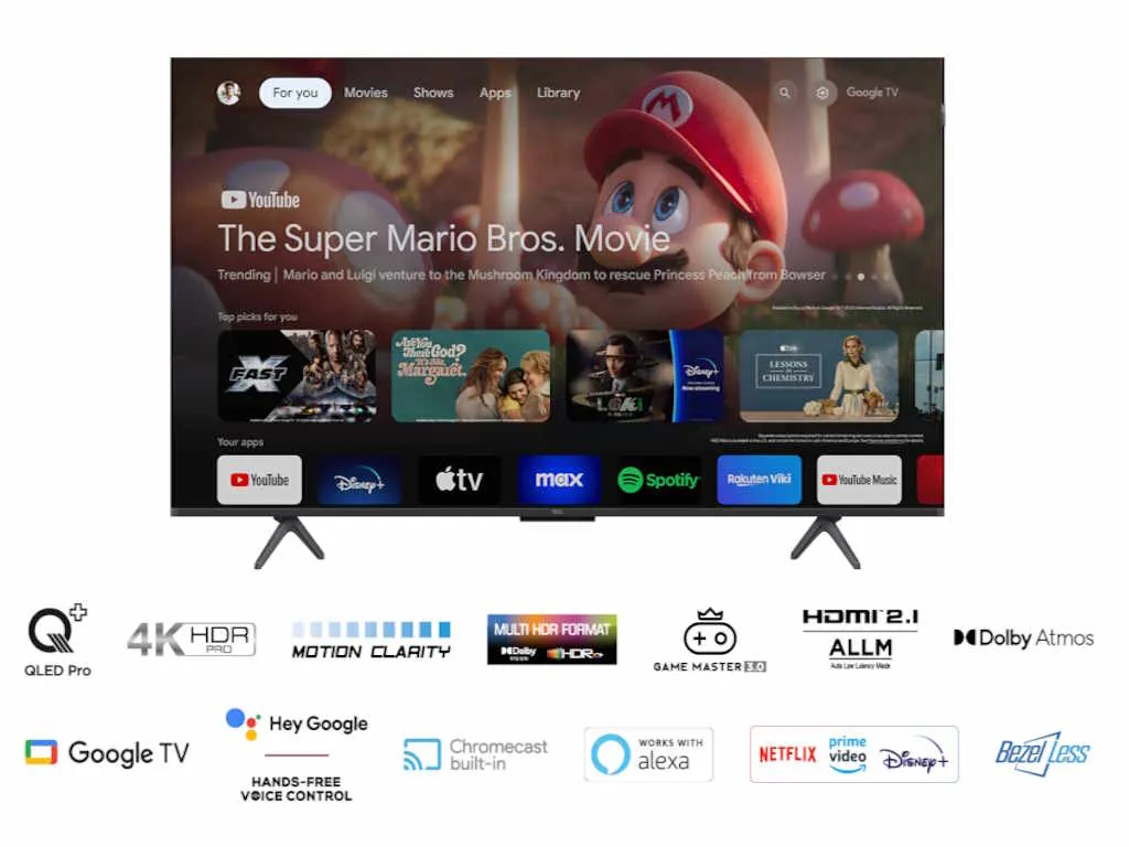 Televizor TCL 50C655/QLED/50"/4K HDR PRO/Google TV/crna Slika 15