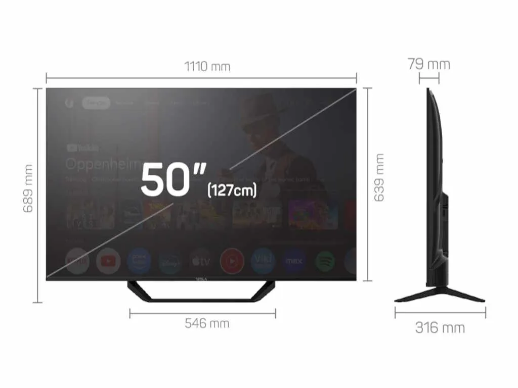 Tesla Televizor TESLA 50E655BUS/D-LED/50"/UHD/Smart/Google TV/crna Slika 3