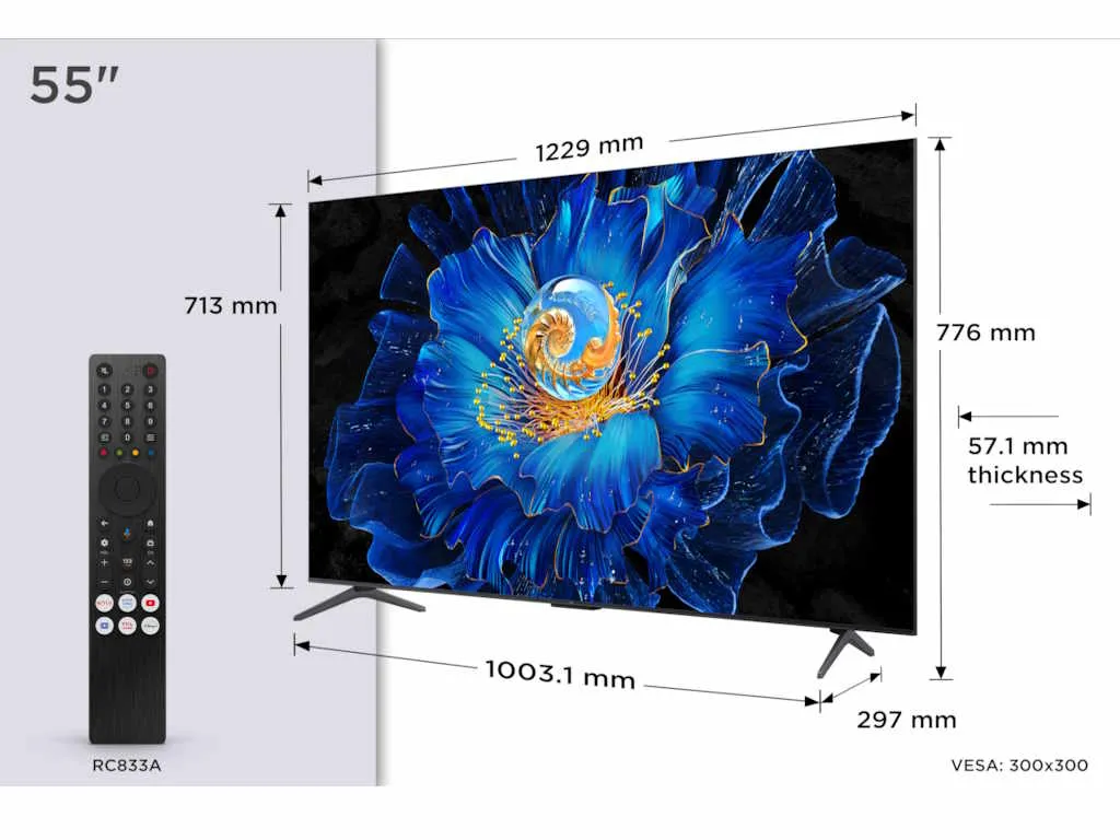 Televizor TCL 55C6KS/MiniLED-QLED/55"/4K UHD/60Hz/Google TV/crna Slika 3
