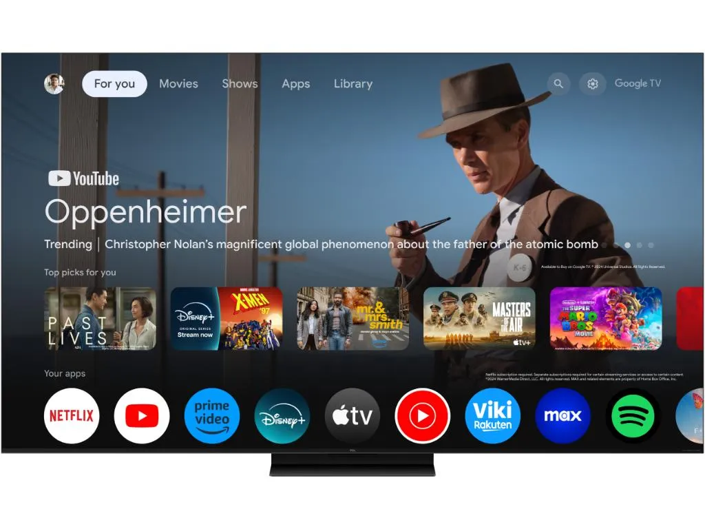 Televizor TCL 55C7K/QLED-Mini LED/55"/4K UHD/144Hz/Google TV/crna Slika 8
