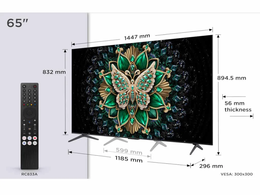 Televizor TCL 65C6K/MiniLED-QLED/65"/4K UHD/144Hz/Google TV/crna Slika 3