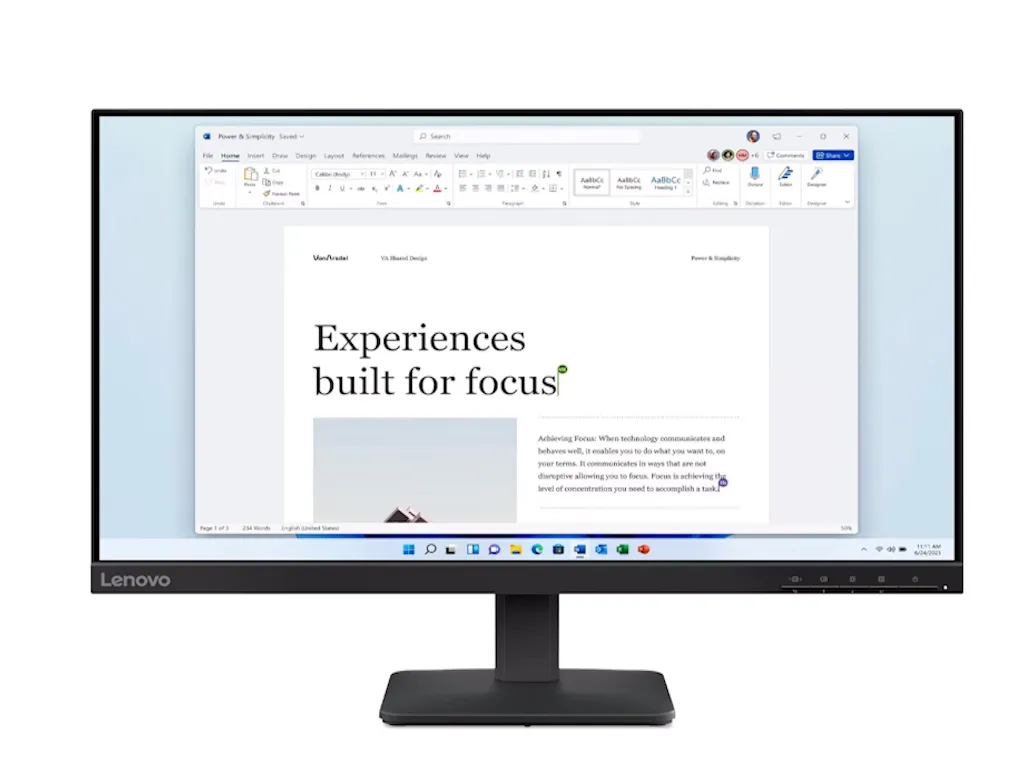 Lenovo Monitor LENOVO L24-4e 23.8 "/IPS/1920x1080/100Hz/4ms/HDMI, VGA/crna Slika 1