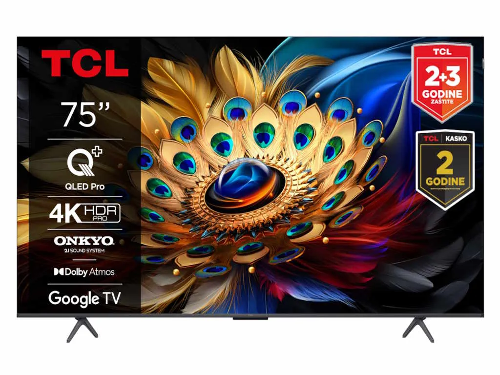 Televizor TCL 75C655/QLED/75"/4K UHD/60Hz/Google TV/crna Slika 1
