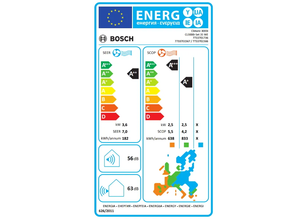 Bosch Klima BOSCH Climate 3000i BAC3i-1232IA/inverter/WiFi Ready/A++/A+/R32/12000BTU/bela Slika 2