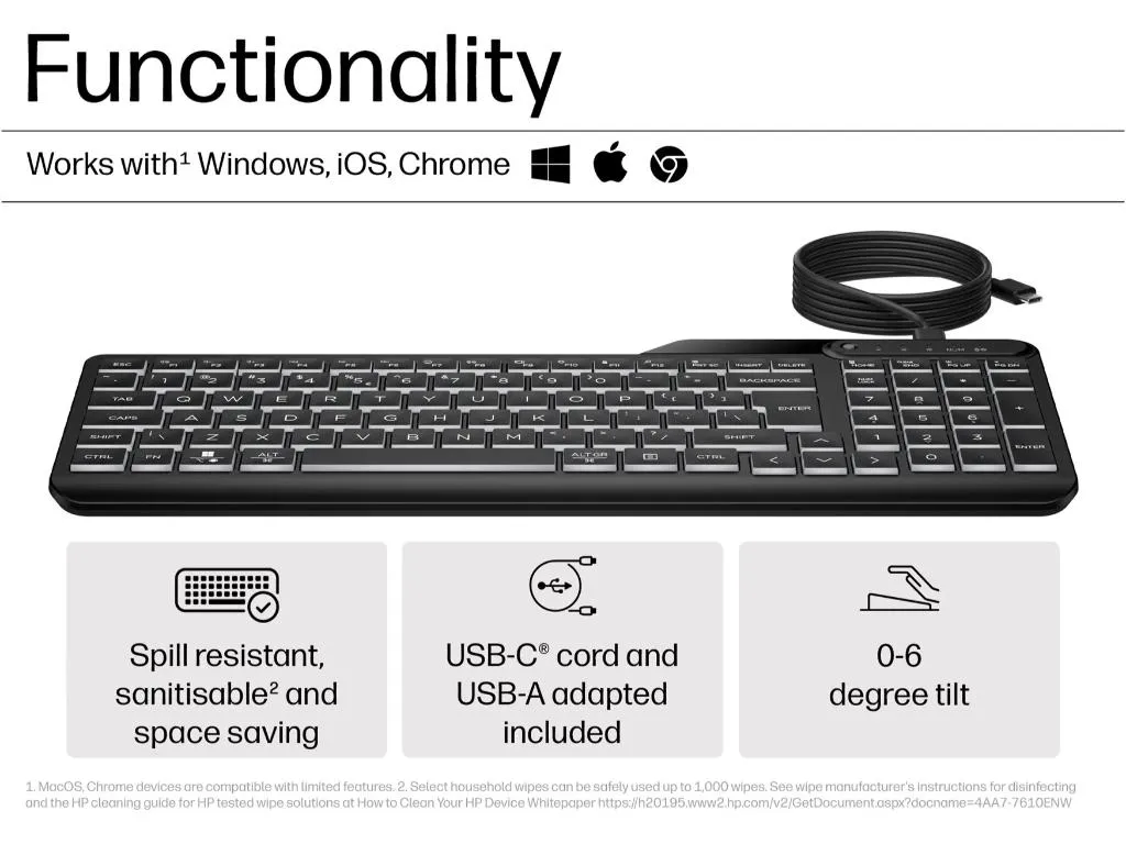 HP PSG Tastatura HP 400 backlight žicna/US/crna Slika 8