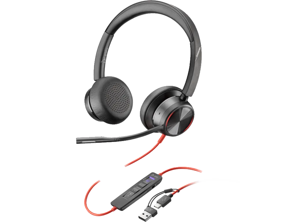 HP PSG Slušalice HP Poly Blackwire 8225 Stereo MS Teams Cert USB-C Headset +USB-C/A Adapter/8X225AA/crna Slika 1
