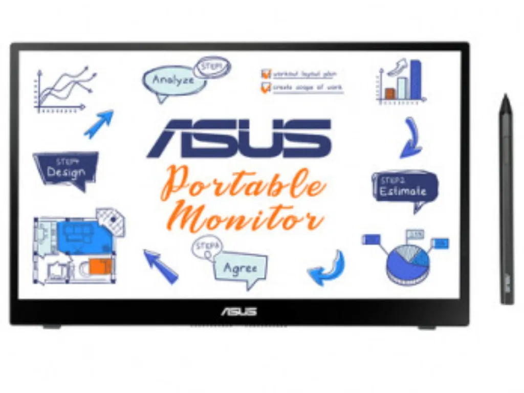 Asus Monitor ASUS ZenScreen MB14AHD  14"/IPS/1920x1080/60Hz/5ms GtG/USB C x2/prenosni/crna Slika 1